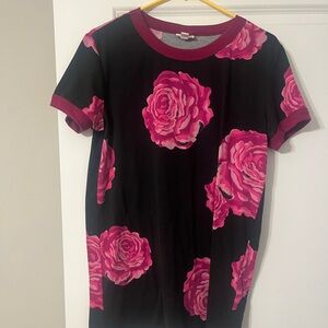 Floral Black and Pink Women's Top